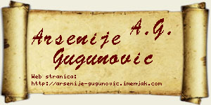 Arsenije Gugunović vizit kartica